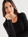 Lyric Thermals Melody Merino Long Sleeve Top, Black, XS-2XL product photo View 04 S