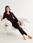 Lyric Thermals Melody Merino Long Sleeve Top, Burgundy, XS-2XL product photo View 03 S