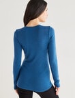 Lyric Thermals Melody Merino Long Sleeve Top, Teal, XS-2XL product photo View 02 S