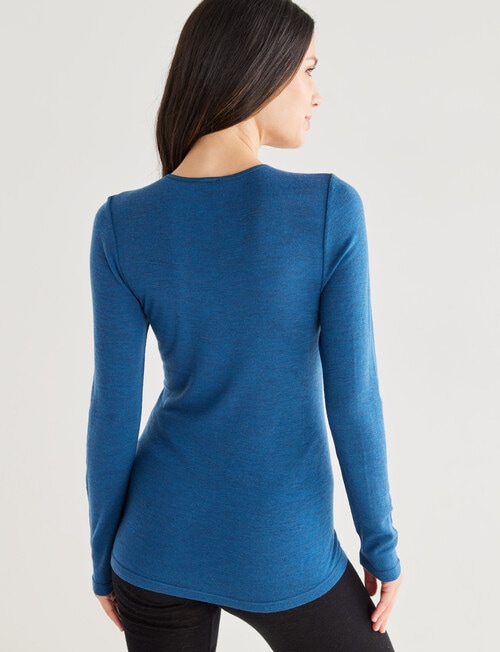 Lyric Thermals Melody Merino Long Sleeve Top, Teal, XS-2XL product photo View 02 L