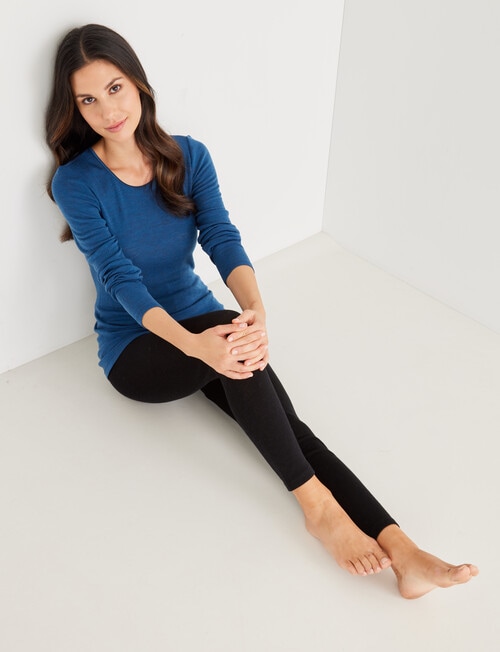 Lyric Thermals Melody Merino Long Sleeve Top, Teal, XS-2XL product photo View 03 L