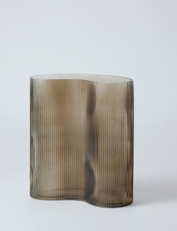 M&Co Napa Glass Vase, 25cm, Otter product photo
