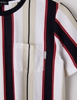 No Issue Vertical Stripe Short Sleeve Tee, Tomato & Beige product photo View 02 S