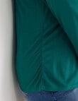 North South Curve Merino Blend Side Detail Jumper, Emerald product photo View 04 S