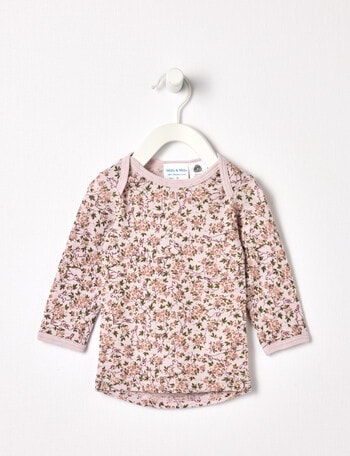 Milly & Milo Merino Bunny Flower Long Sleeve Top, Lilac product photo