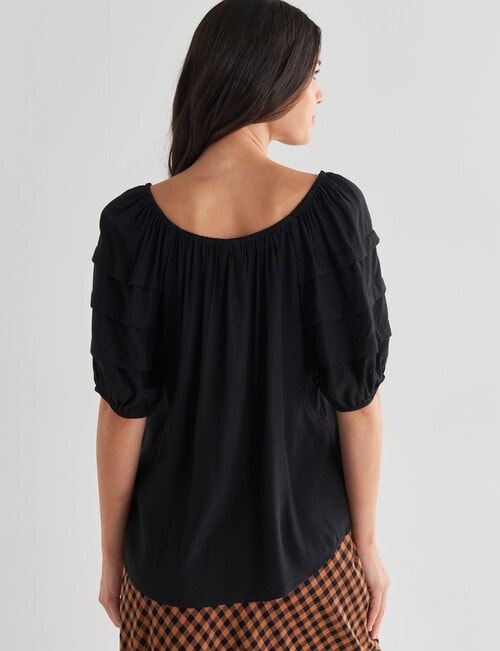 Whistle Puff Sleeve Top, Black product photo View 02 L