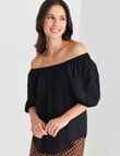 Whistle Puff Sleeve Top, Black product photo View 06 S