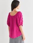 Whistle Puff Sleeve Top, Magenta product photo View 02 S