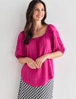 Whistle Puff Sleeve Top, Magenta product photo View 05 S