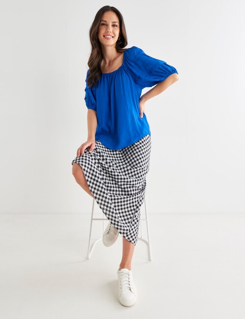 Whistle Puff Sleeve Top, Cobalt product photo View 03 L