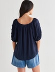 Whistle Puff Sleeve Top, Midnight product photo View 02 S