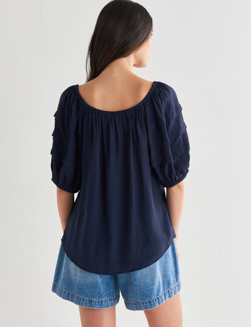 Whistle Puff Sleeve Top, Midnight product photo View 02 L