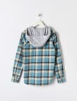 No Issue Hooded Check Shirt, Blue, 8-16 product photo View 02 S