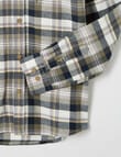 No Issue Long Sleeve Hooded Check Shirt, Moss product photo View 03 S