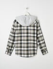 No Issue Long Sleeve Hooded Check Shirt, Moss product photo View 04 S