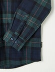 No Issue Long Sleeve Flannel Check Shirt, Petrol product photo View 03 S