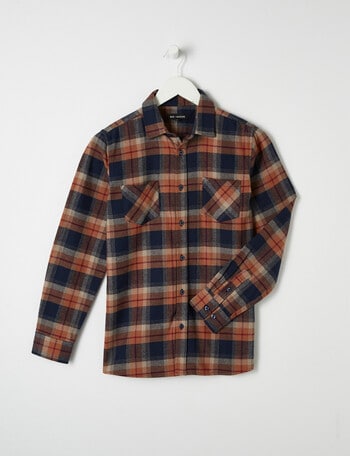 No Issue Long Sleeve Flannel Check Shirt, Tan product photo
