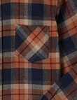 No Issue Long Sleeve Flannel Check Shirt, Tan product photo View 03 S