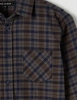 No Issue Long Sleeve Flannel Check Shirt, Taupe product photo View 02 S