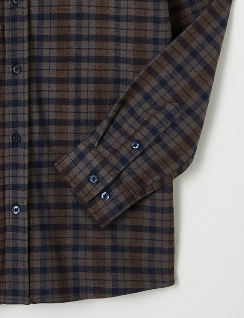 No Issue Long Sleeve Flannel Check Shirt, Taupe product photo View 03 L