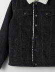 No Issue Sherpa Lined Cord Jacket, Charcoal product photo View 03 S