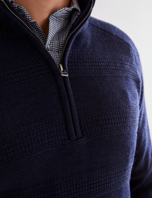 Logan Dixie 1/4 Wool Zip Pullover, Navy product photo View 04 L