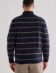 Logan Tango Stripe 1/4 Wool Zip Pullover, Navy product photo View 02 S