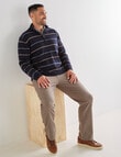 Logan Tango Stripe 1/4 Wool Zip Pullover, Navy product photo View 03 S