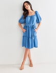 Whistle Puff Sleeve Tunic Dress, Chambray product photo View 03 S