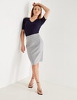 Oliver Black Crosshatch Pencil Skirt, Grey product photo View 03 S