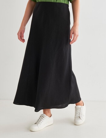 Whistle Bias Slip Skirt, Black product photo