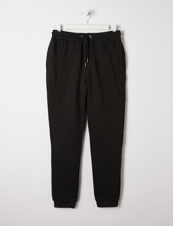 No Issue Slim Panelled Fleece Trackpant, Black product photo