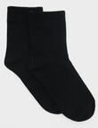 Ambra Organic Cotton Rib Top Crew Sock, Black product photo View 02 S