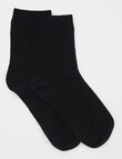 Ambra Organic Cotton Waffle Crew, Black product photo View 02 S