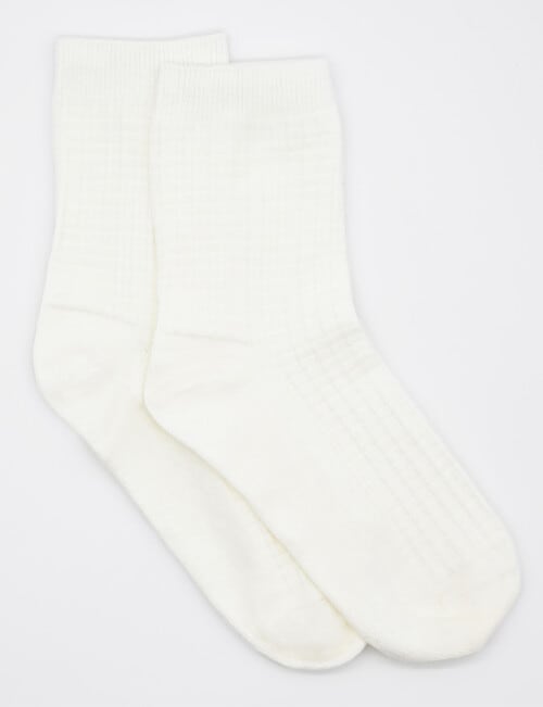 Ambra Organic Cotton Waffle Crew, Cream product photo View 02 L