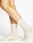 Ambra Fleck Crew Socks, 2-Pack, Taupe & Cream product photo View 04 S