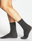 Ambra Waffle Crew Socks, 2- Pack, Grey Marle & Fig product photo View 04 S