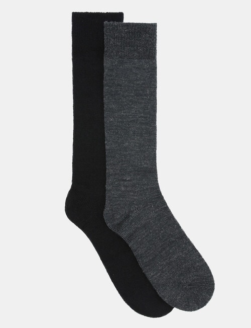 Ambra Knee-Hi Boot Sock, 2 Pack, Black & Charcoal product photo View 02 L