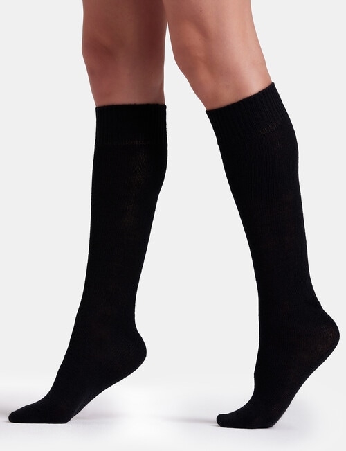 Ambra Knee-Hi Boot Sock, 2 Pack, Black & Charcoal product photo View 04 L