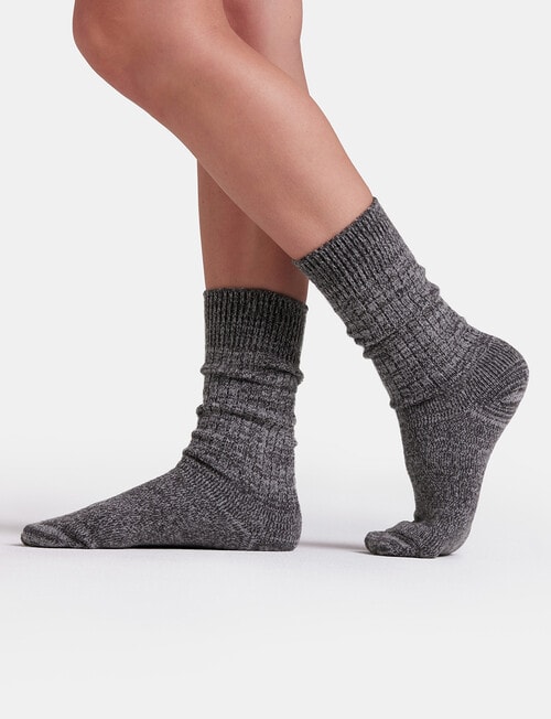 Ambra Recycled Polyester Slouch Sock, Charcoal product photo View 03 L