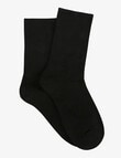 Ambra Bamboo Soft Top Crew Sock, 2-Pack, Black product photo View 02 S