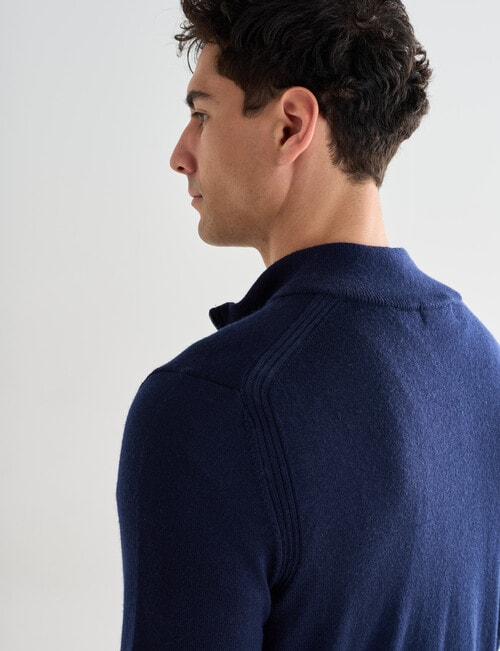 North South Merino Quarter Zip Jumper, Black product photo View 06 L