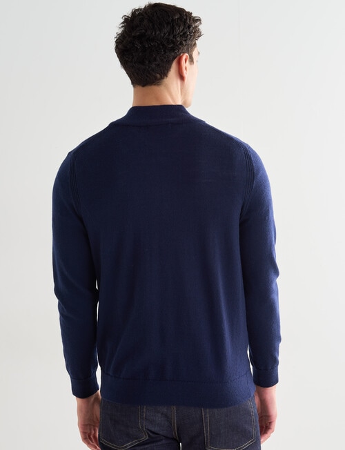 North South Merino Quarter Zip Jumper, Black product photo View 02 L