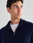 North South Merino Quarter Zip Jumper, Black product photo View 04 S
