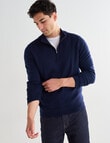 North South Merino Quarter Zip Jumper, Black product photo View 05 S