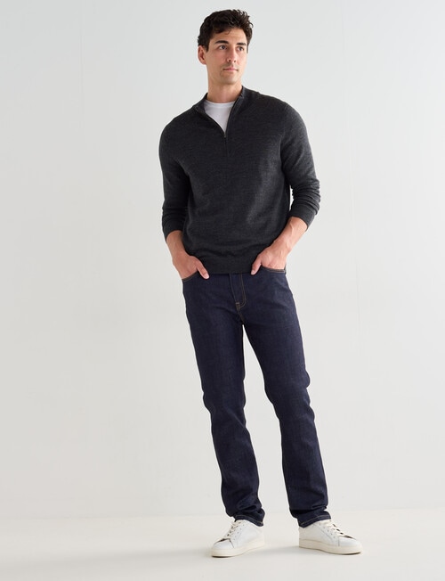 North South Merino North South Merino Quarter Zip Jumper, Charcoal product photo View 03 L