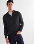 North South Merino North South Merino Quarter Zip Jumper, Charcoal product photo View 05 S