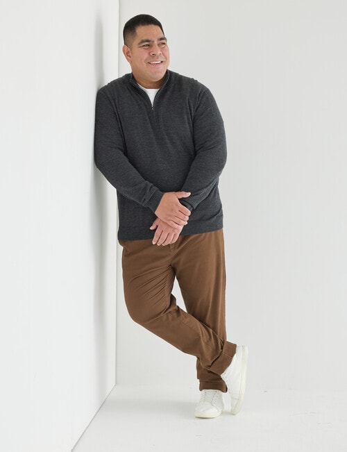 North South Merino Merino 1/4 Zip Jumper, Charcoal product photo View 03 L