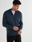 North South Merino 1/4 Zip Jumper, Petrol product photo View 05 S