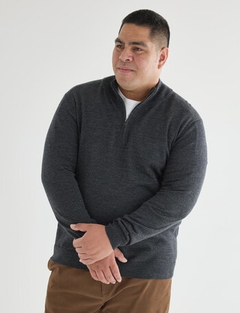 North South Merino North South Merino Quarter Zip Jumper, Charcoal product photo